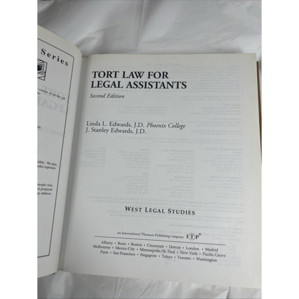 Tort Law for Legal Assistants by Linda Edwards Stanley; Edwards Second Edition - Picture 7 of 8